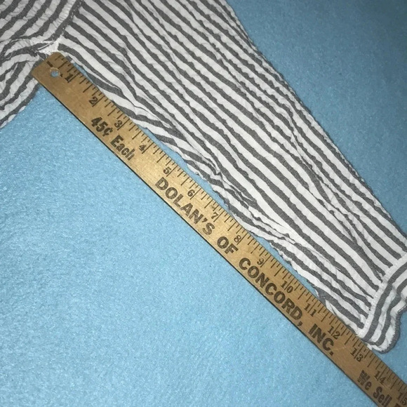 MAX STUDIO striped gray and white collared 3/4 button up sleeves textured size S - Picture 8 of 10